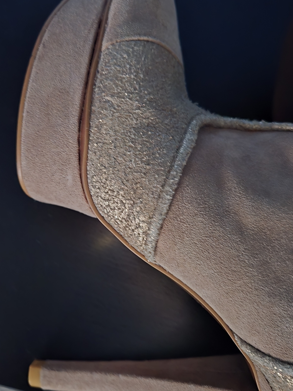 Suede Block Heel Bootie in Light Taupe